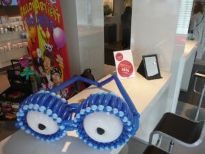 Ballonnen bril als decoratie voor een optreden"